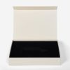 Cream paper luxury magnetic box with magnetic closure and custom laser cut foam inlay
