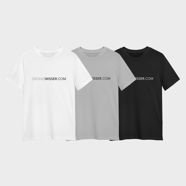 Custom printed cotton t-shirts, white, grey, black