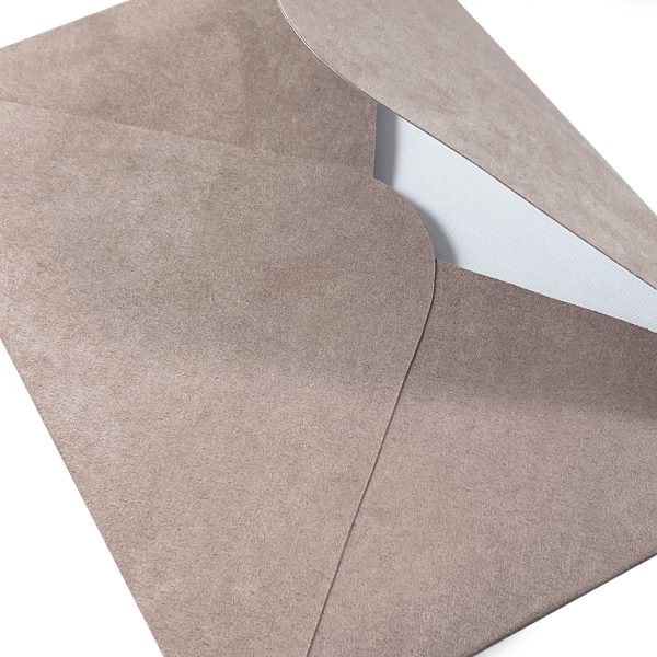 Opened suede envelope