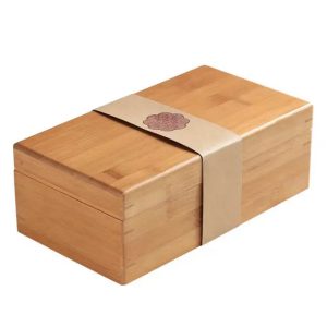 custom logo bamboo wood box