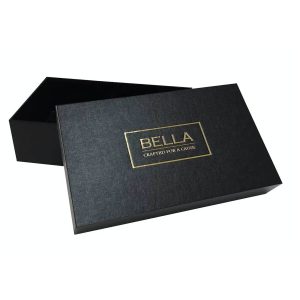 Gold foil stamped logo paper box