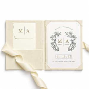Cream Linen Invitation Folio