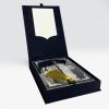 Black suede wedding invitation box
