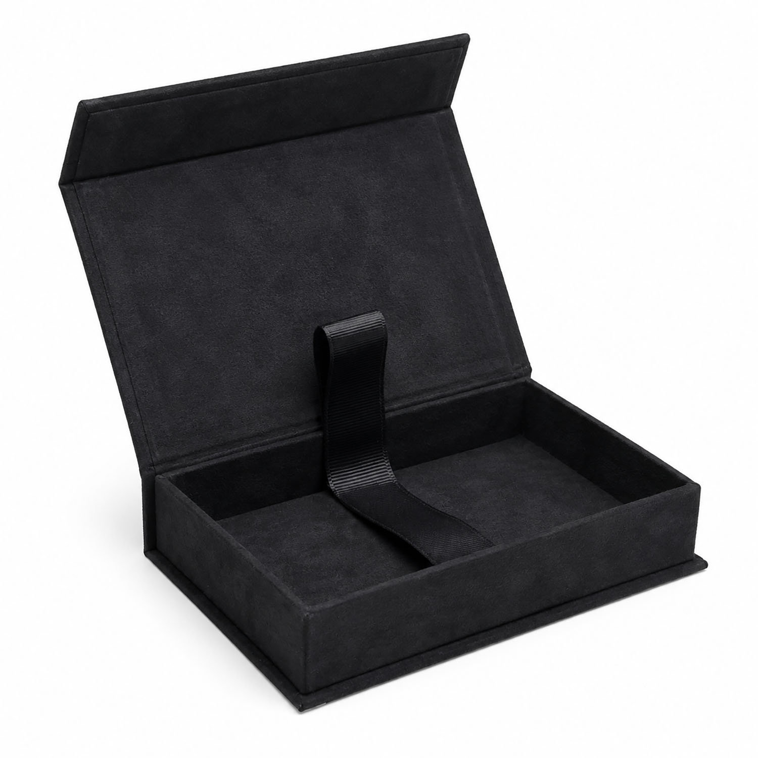 Black suede photo storage box
