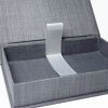 Zoomed in view of our dark grey linen photo box