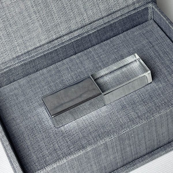 Grey Linen USB Box - Image 2