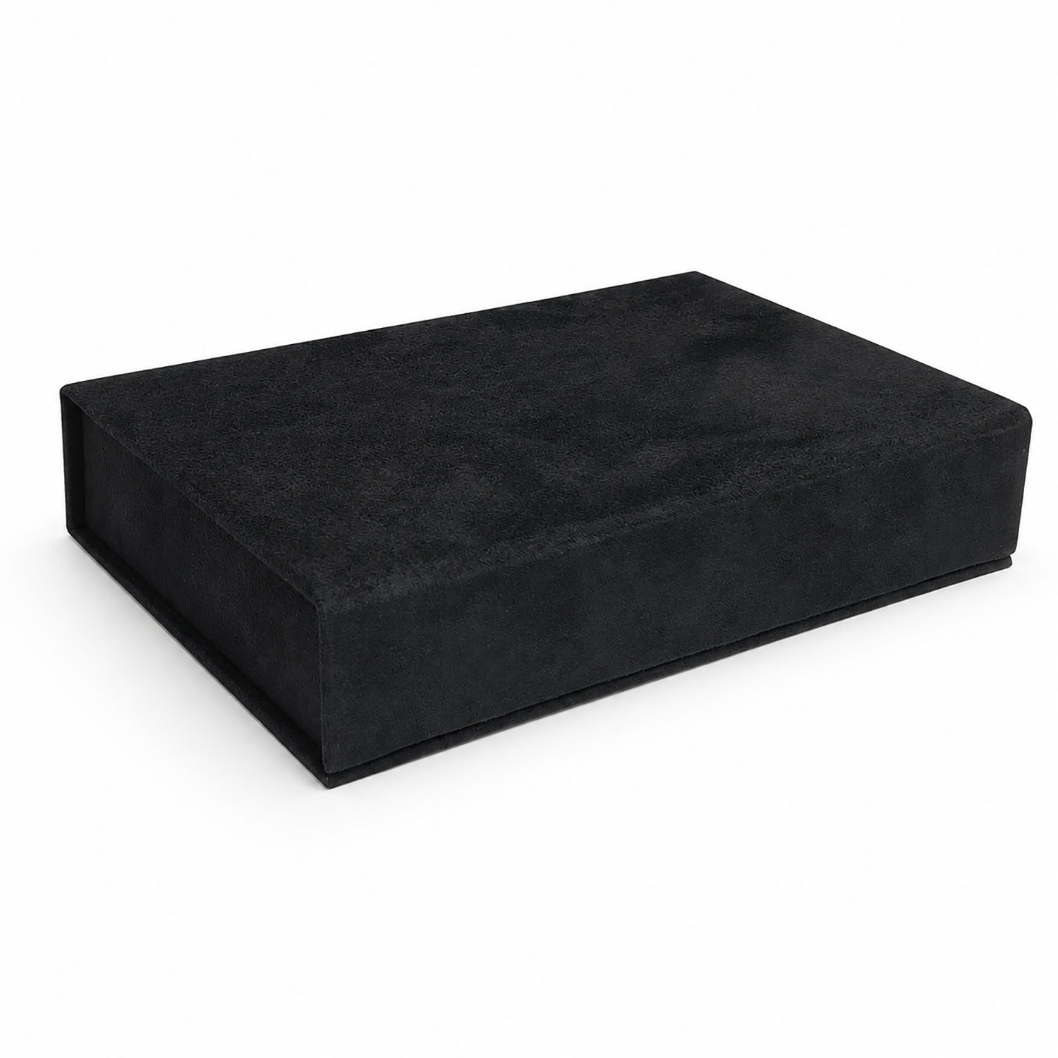closed black suede photo box
