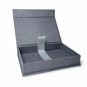dark grey linen photo box