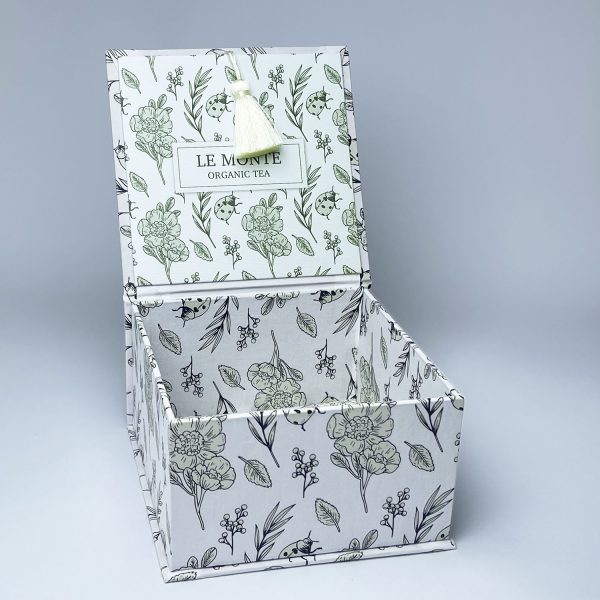 Custom logo printed fabric tea gift box