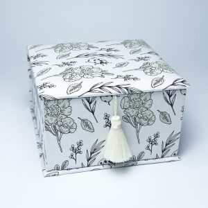 flower printed fabric box