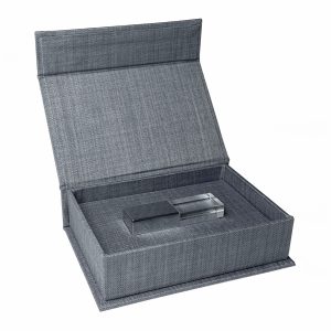 grey linen USB storage boxjpg