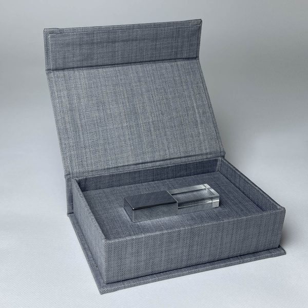 Grey Linen USB Box