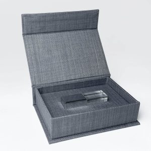 Grey linen USB box