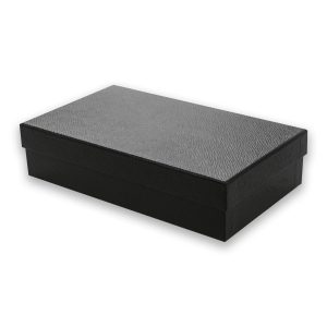 Black Leatherette Rigid Box – Custom Luxury Packaging with Foil Stamping & Debossing