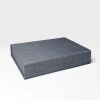 Closed view of our dark grey linen photo storage box