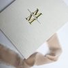 Monogram linen folio for wedding invitation cards