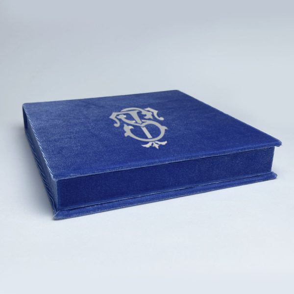 Monogram velvet invitation box