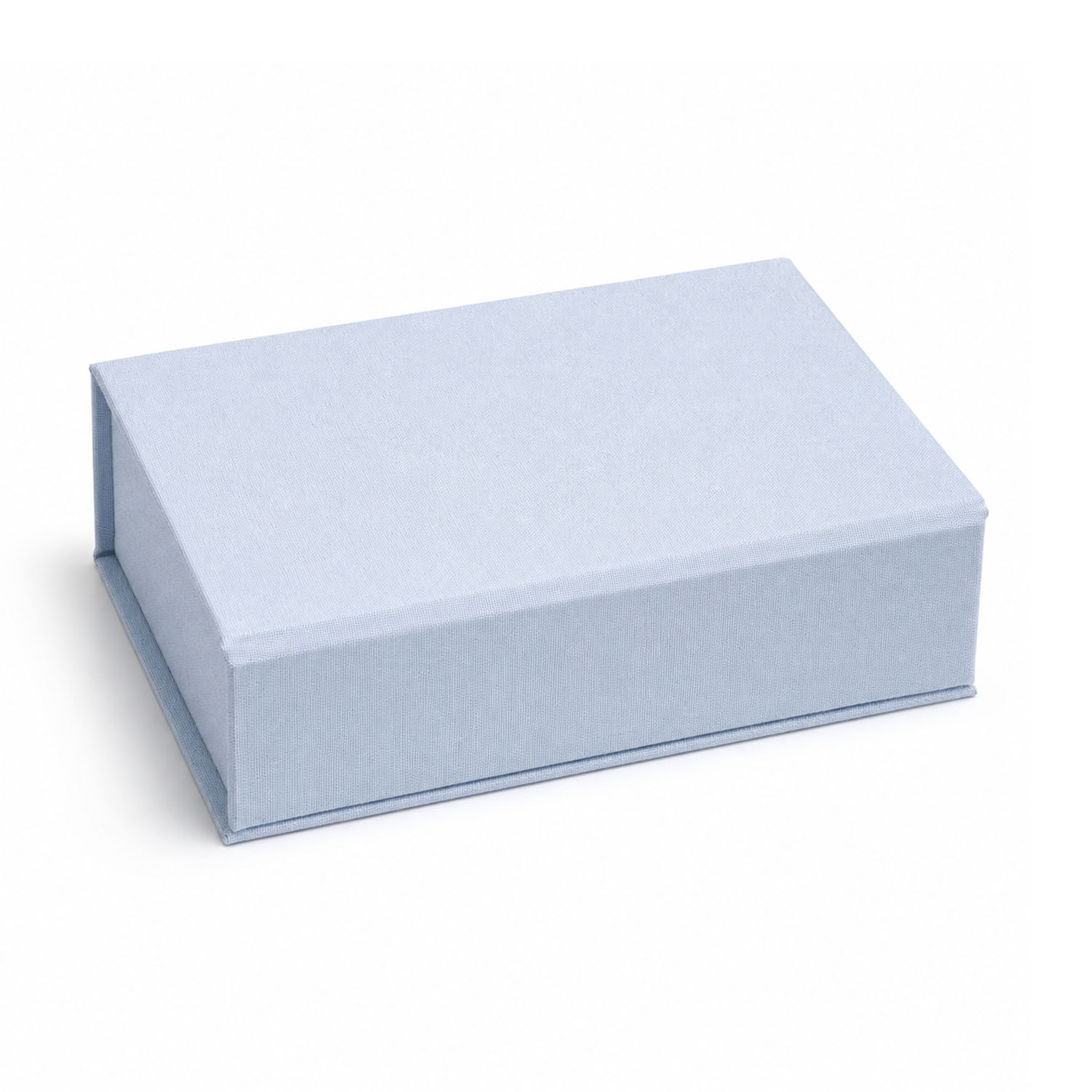 pale blue linen magnet box