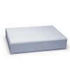 closed box view of pale blue linen photo box
