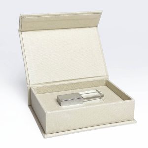 Pale Khaki Linen USB Box