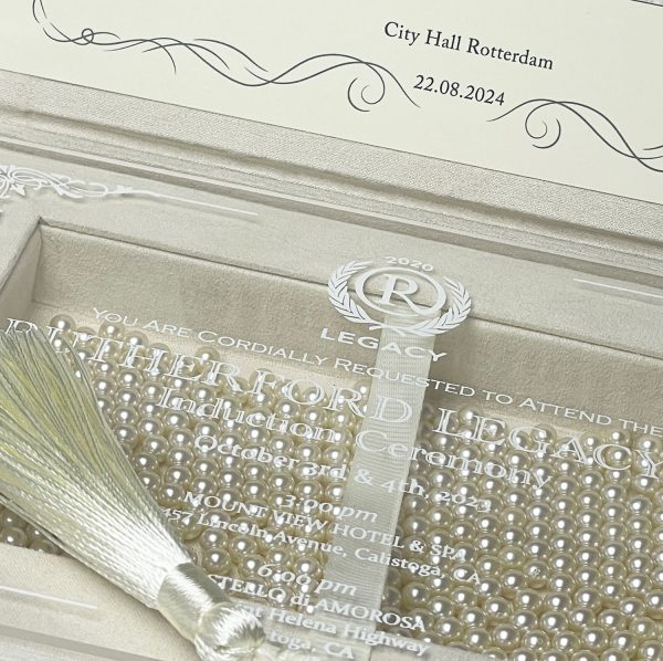 High-end wedding invitations in a box