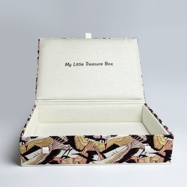 Japanese linen fabric keepsake box