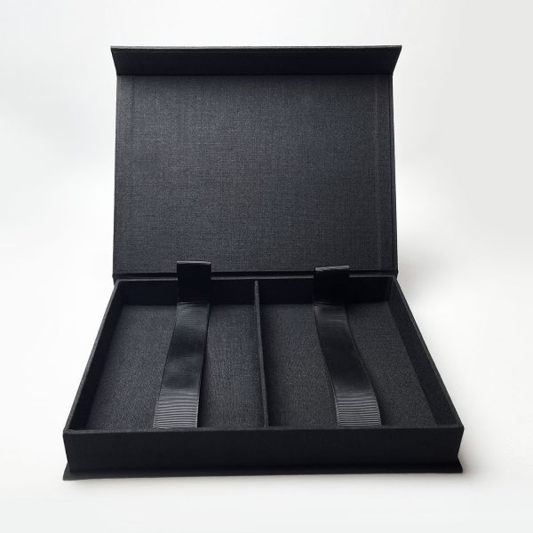 black linen photo box