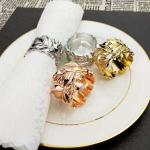 Elegant Leaf Napkin Rings