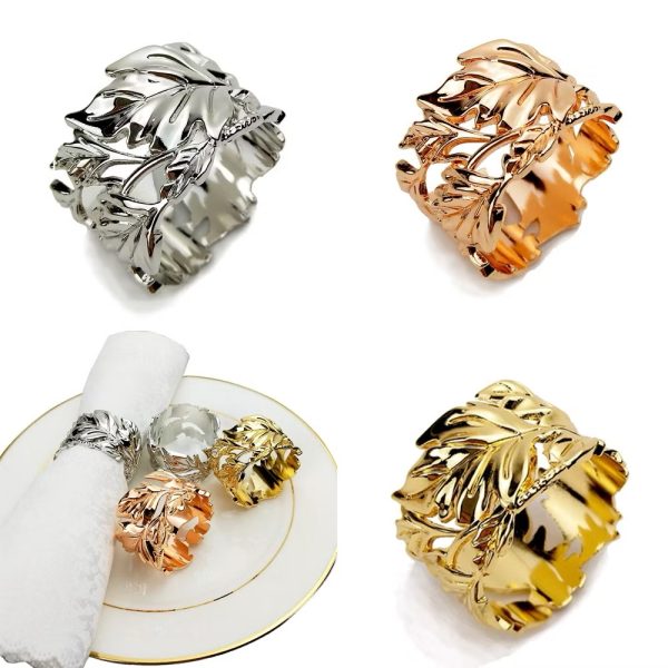 Luxury leaf napkin rings