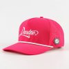 Pink baseball hat with white embroidery