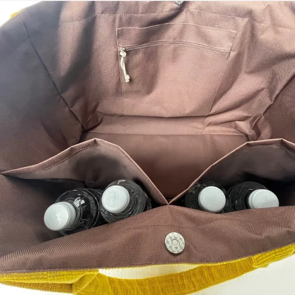 brown polyester canvas 600 D lining