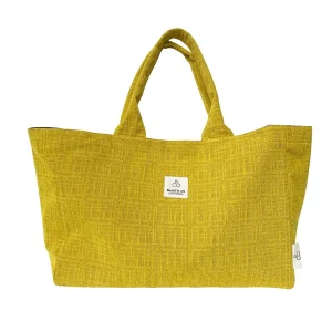 Yellow cotton beach bag