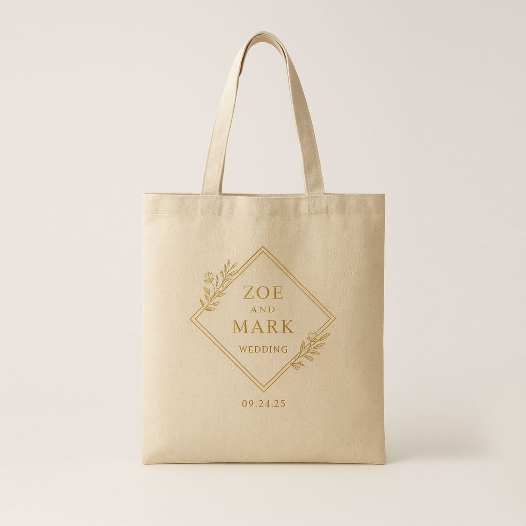 Bridesmaid Tote Bag - 2 OZ Cotton Canvas with Custom Artwork