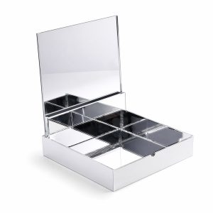 Silver mirror acrylic boxed wedding invitation