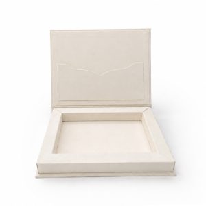 ivory suede wedding invitation card box