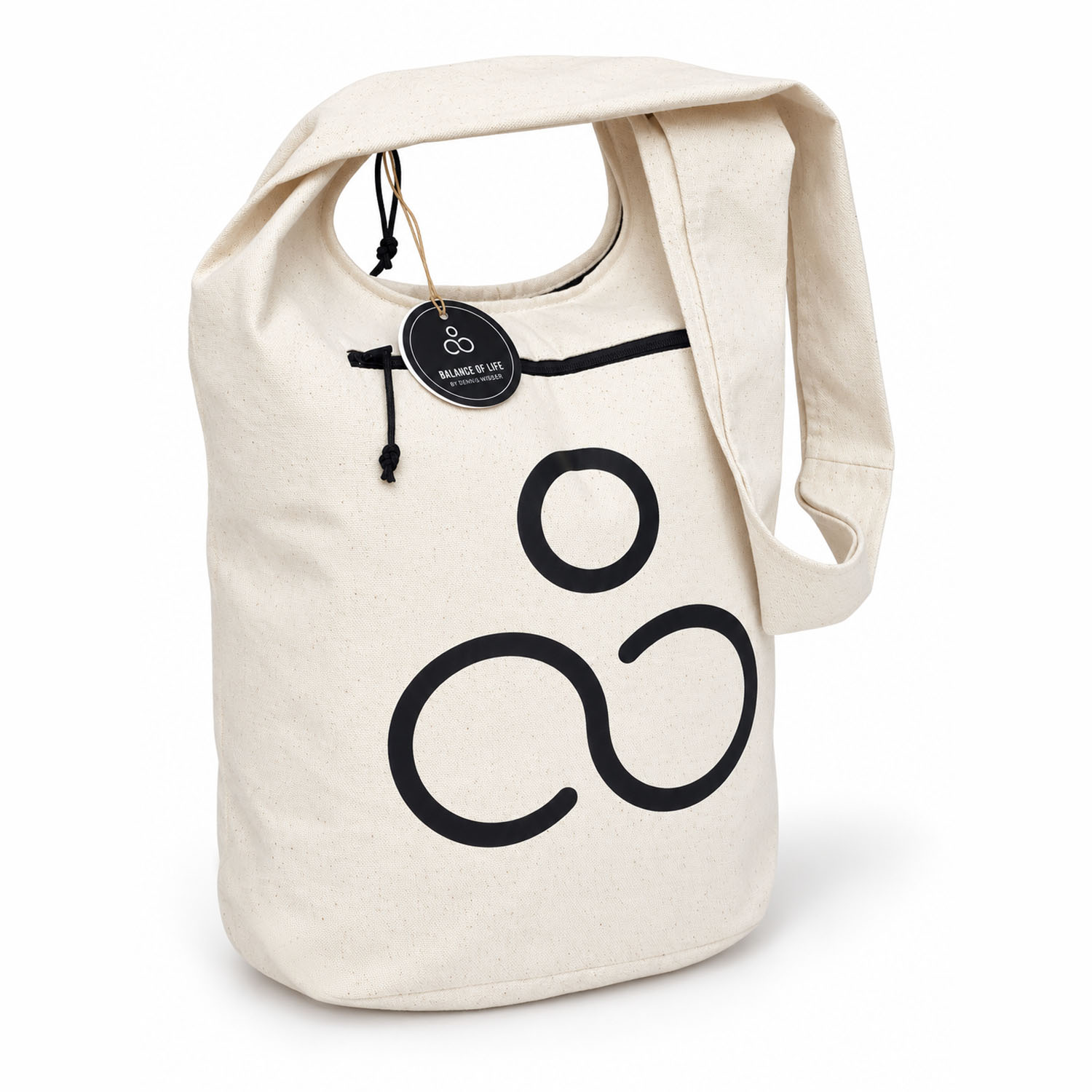 branded canvas hobo bag with large logo