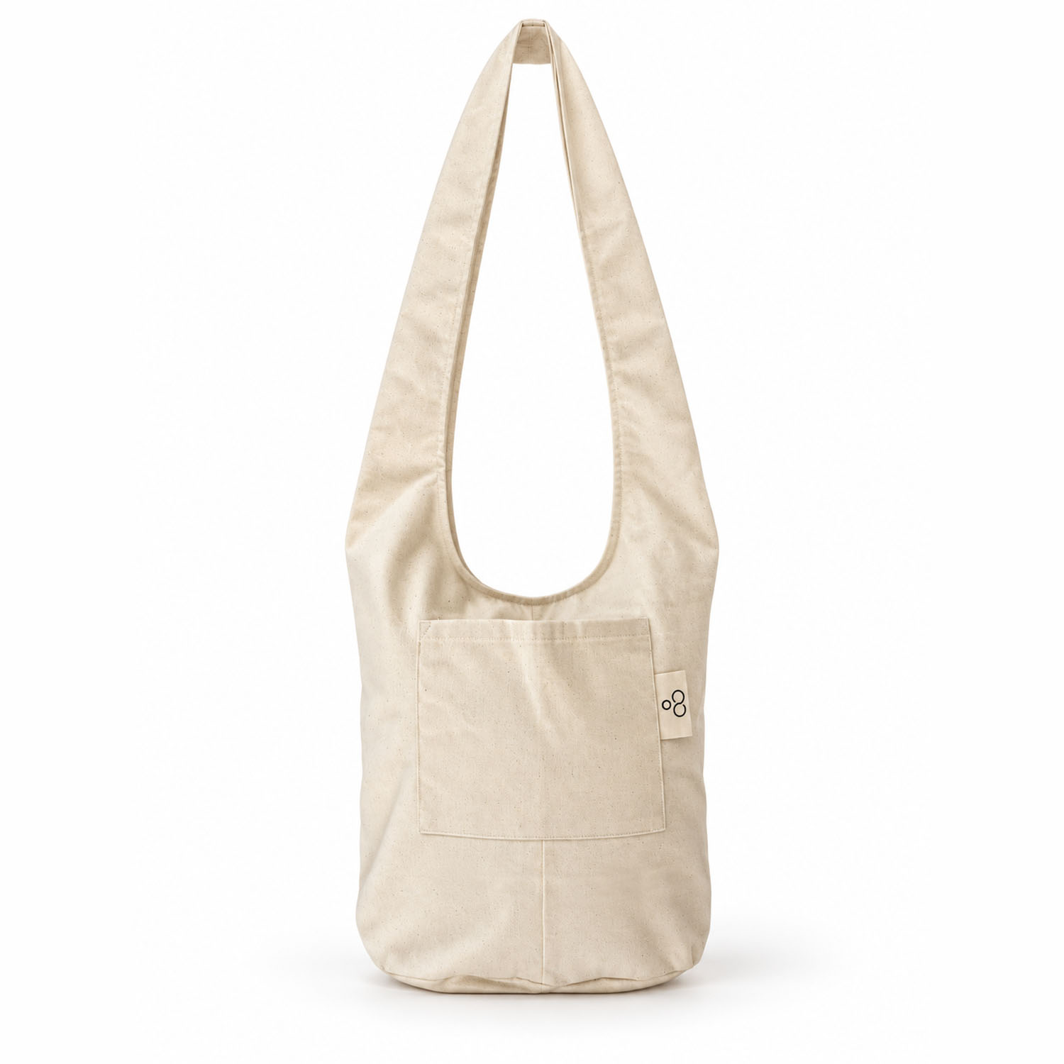 Premium monk-style cotton canvas shoulder bag with durable stitching and zipper closure